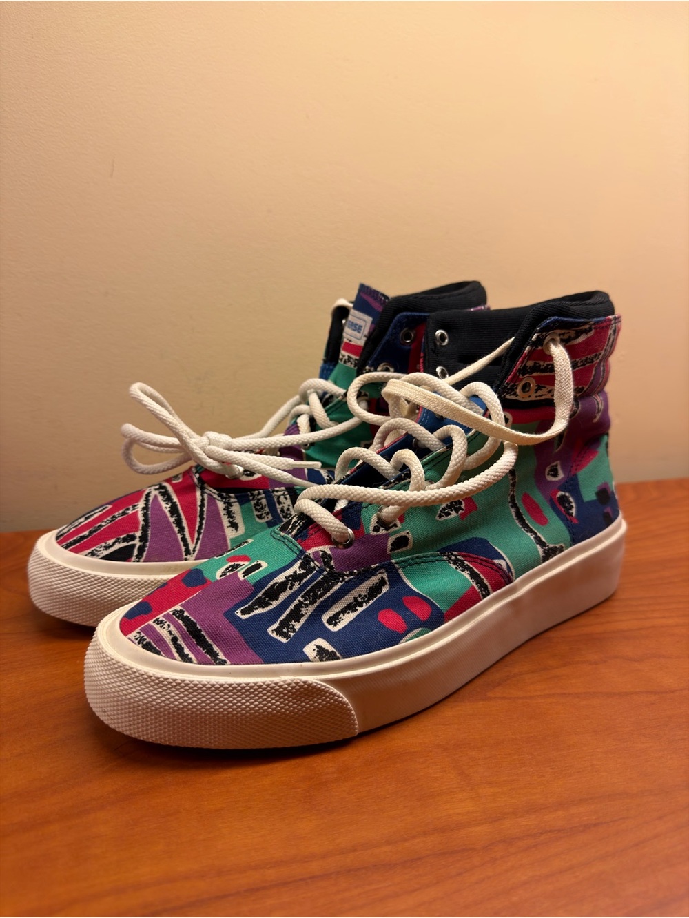 Converse High-Top Sneakers in Teal, Purple & Pink